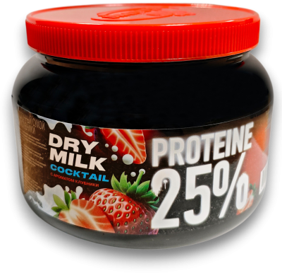 Коктейль молочный сухой с ароматом клубники (ПЭТ-банка 500 г)